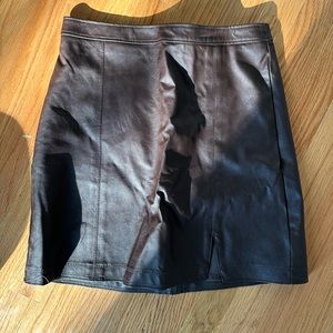 Abercrombie Vegan Brown Leather Skirt